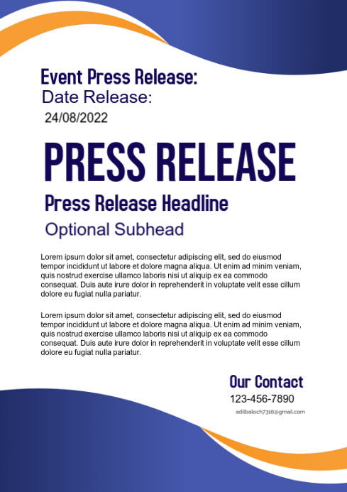 Copy of White Professional Press Release A4 | PosterMyWall