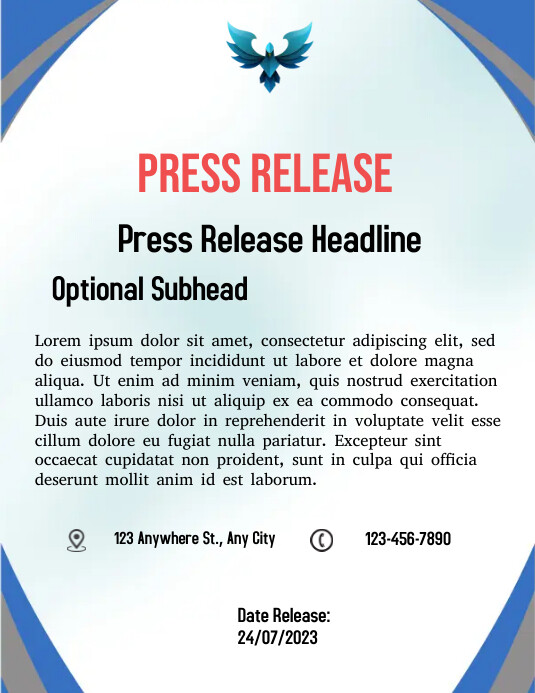 Copy of White Professional Press Release Letters Fly | PosterMyWall