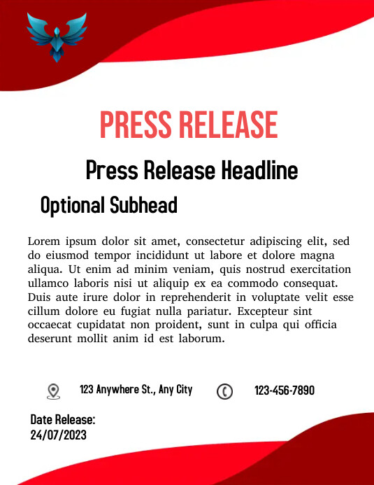 White Professional Press Release Letters Fly Modelo | PosterMyWall