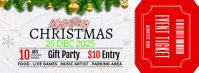 White professional Printable Christmas holiday party event ticket template Facebook cover photo