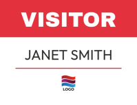 White Professional Printable Visitor Badge Flyer Pamflet (Letter AS) template