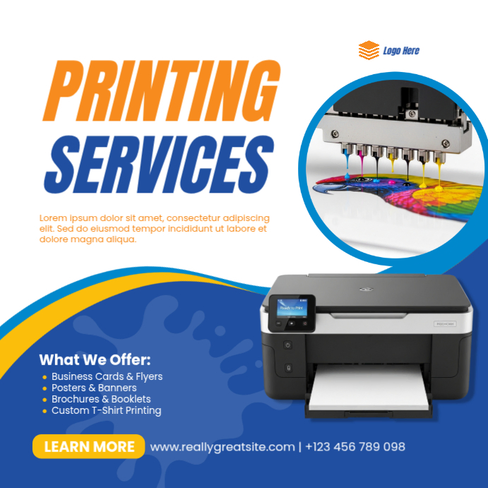 White Professional Printing Services Poster — Professional Business Promotion | Editable Template In Instagram 帖子