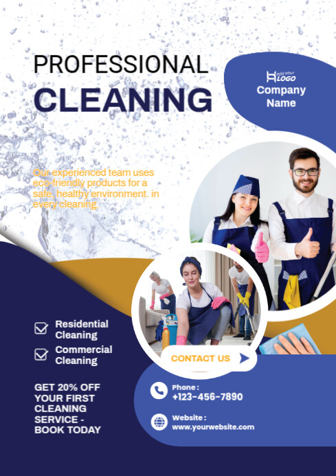 Copy of White Professional Professional Cleaners A4 | PosterMyWall