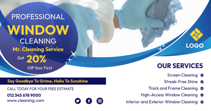 White Professional Professional Cleaning Services Facebook Shared Image template
