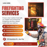 White Professional Professional Firefighting And Emergency Response Services Instagram Post template
