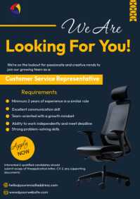 White Professional Professional Hiring Posters A5 template