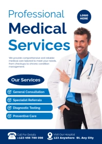 White Professional  Professional Medical Services Poster Template A2