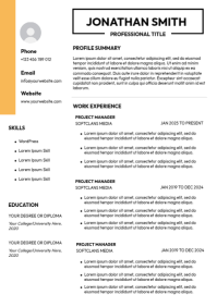 White Professional Professional Resume A4 template