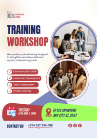 White Professional Professional Training Workshop A2 template