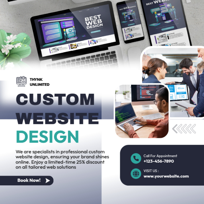Custom Website Design Service Template | PosterMyWall