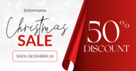 White Professional Professional White And Red Modern Christmas Sales Advertising 50% Off Discounts F template