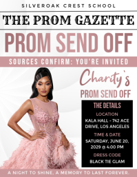 White Professional Prom Send Off Flyer template