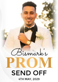 White Professional Prom Send Off Large Sign A1 template