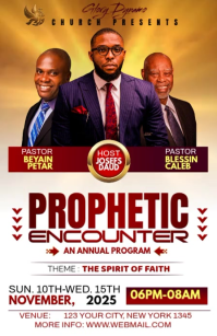 White Professional Prophetic Encounter Event Half Page Wide Video Halv side bred template