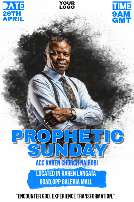 White Professional Prophetic Sunday Church Event Poster Template ...