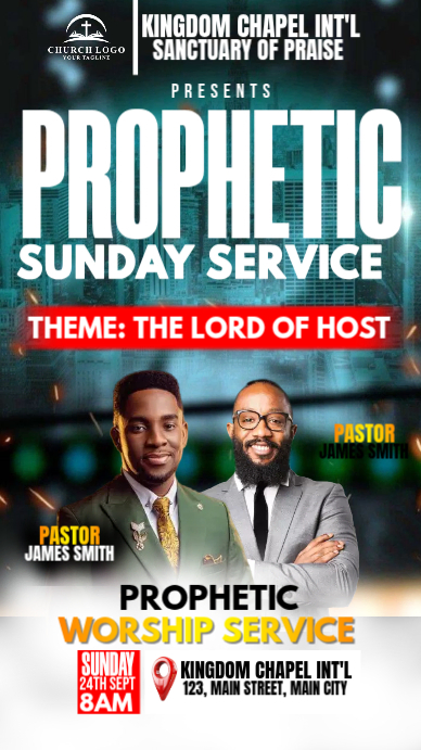 Prophetic Sunday Service Template | PosterMyWall
