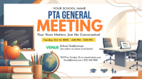 White PTA Meeting Ekran reklamowy Template