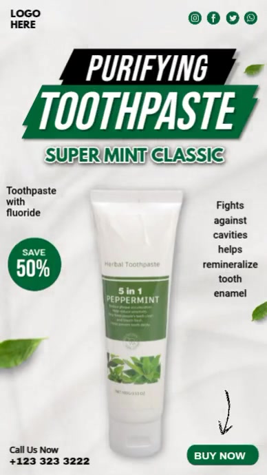 Toothpaste Design Template Toothpaste Promotion Template | PosterMyWall