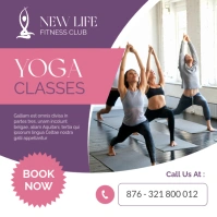 White Professional Purple Pink And White Yoga Classes And Lessons Advertisement Instagram Post Banne template