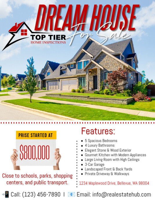 White Professional Real Estate House Sale Flyer (us Letter) Template ...