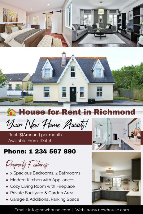 Home Renting Poster House Rental Advertisement Template | PosterMyWall