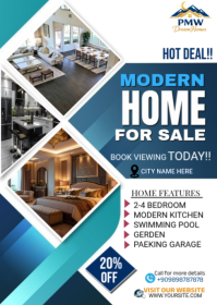 White Professional Real Estate Sale A6 template