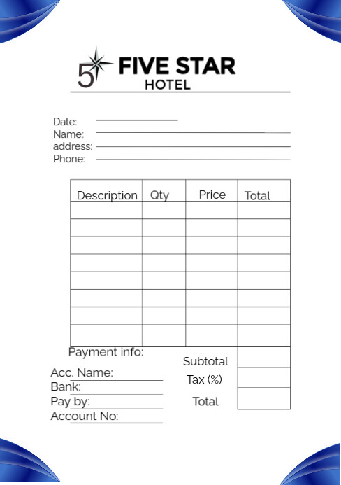 Example A5 Receipt White Professional Receipt A5 Template | PosterMyWall