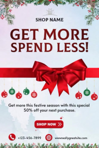White Festive Sale Promotion Poster Template
