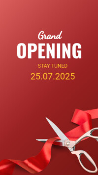 White Professional Red Grand Opening Instagram Story template