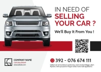 White Professional Red White And Black Qr Code Sell Your Card Advertisement Postcard 2025 2026 2027 template