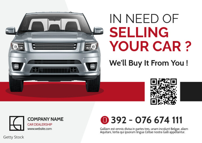 White Professional Red White And Black Qr Code Sell Your Card Advertisement Postcard 2025 2026 2027 明信片 template