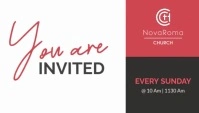 White Professional Red White And Black You Are Invited Church Social Media Template Design Graphic D