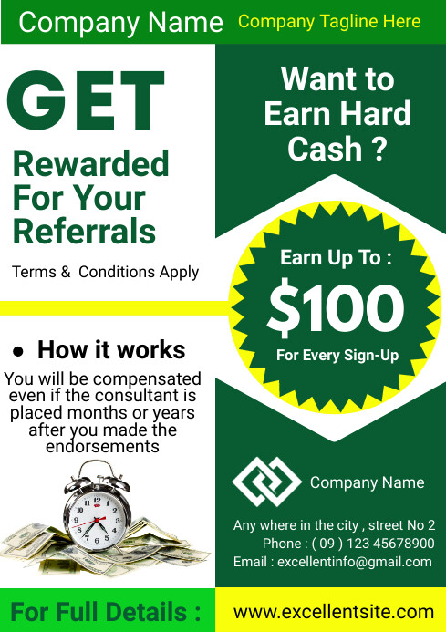 White Professional Referral Program A4 Template | PosterMyWall