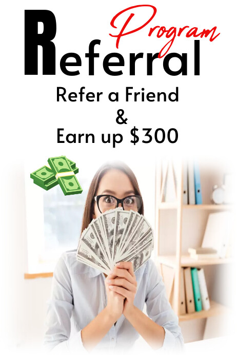 White Professional Referral Program Poster Template | PosterMyWall