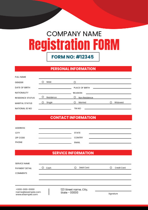 White Professional Registration Form A4 Template | PosterMyWall
