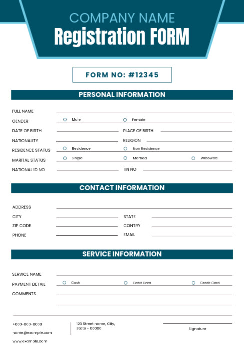 White Professional Registration Form Template | PosterMyWall