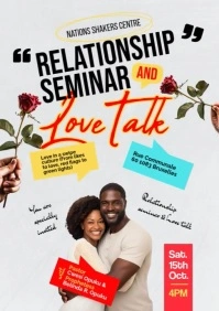 White Professional Relationship Seminar Poster A3 template
