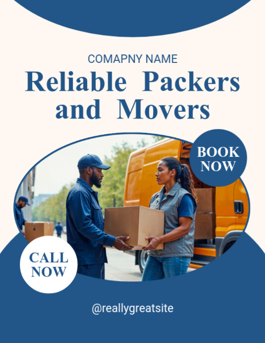 Copy of White Professional Reliable Packers And Movers Flyer (us Letter ...