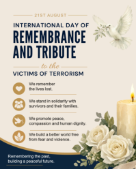 White Remembrance and Tribute Instagram Portrait Template