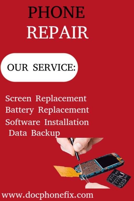 White Professional Repair Mobile Poster Cartaz template