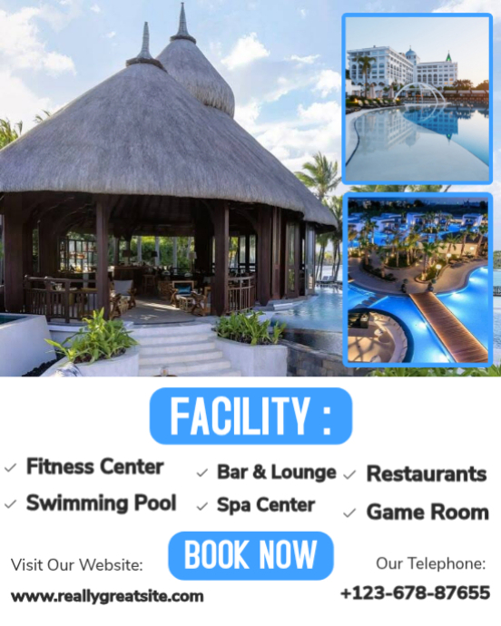 Resort Facilities Template | PosterMyWall