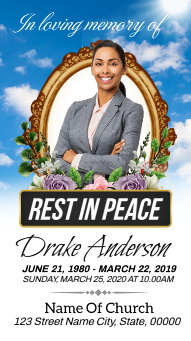 Copy of White Professional Rest In Peace Digital Display (9:16 ...