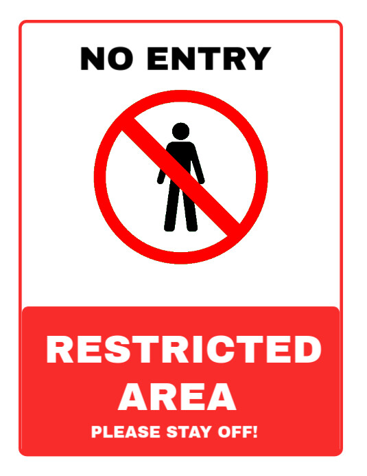 White Professional Restricted Area Notice Flyer (us Letter) Template ...