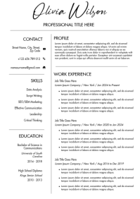 White Professional Resume A4 template