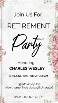 White Professional Retirement Card Instagram template
