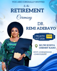 White Professional Retirement Ceremony Invitation Instagram Portrait template