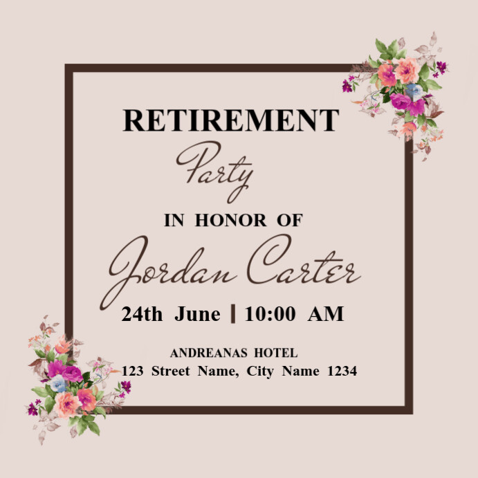White Professional Retirement  Instagram Post template