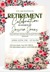White Professional Retirement Party  A3 template