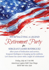White Retirement Party A4 Template