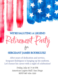 白色 Retirement Party A6 Template